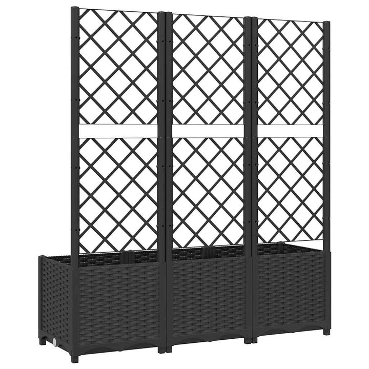 haveplantekasse med espalier sort 120x40x136 cm PP