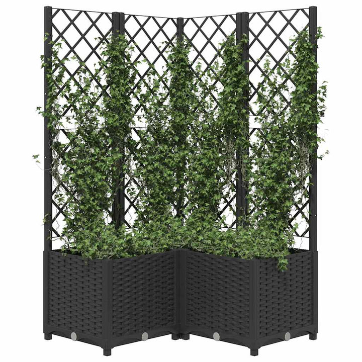 plantekasse med espalier 80x80x136 cm PP sort
