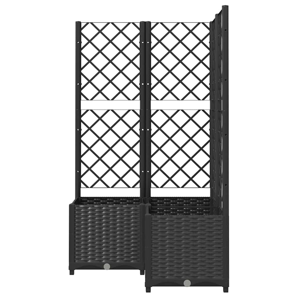 plantekasse med espalier 80x80x136 cm PP sort