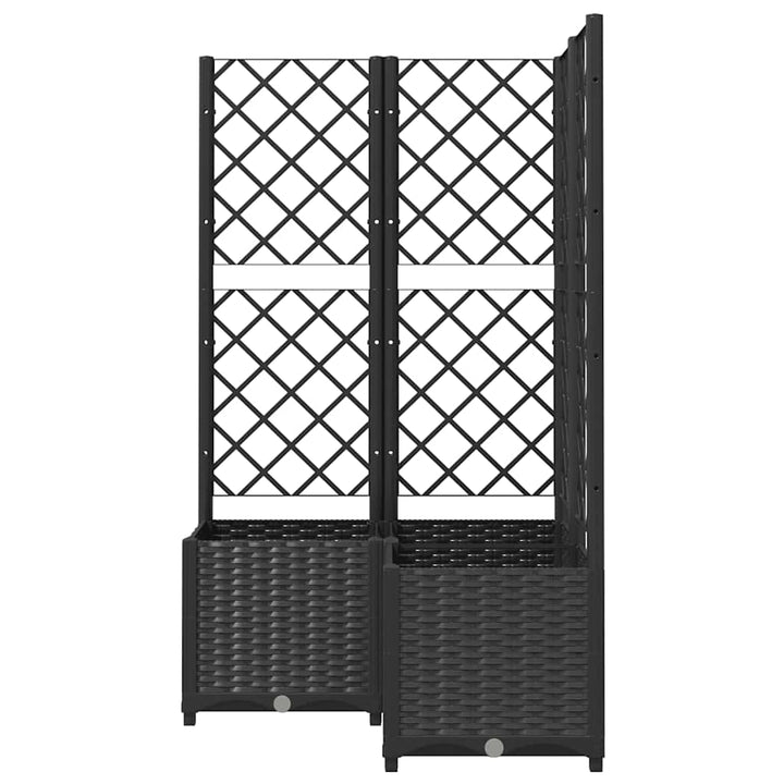 plantekasse med espalier 80x80x136 cm PP sort