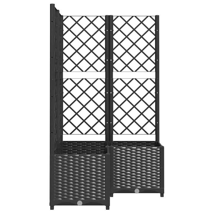 plantekasse med espalier 80x80x136 cm PP sort