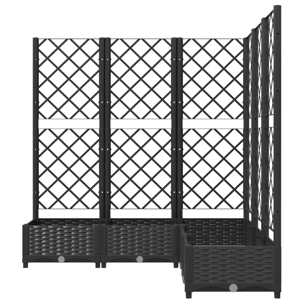 plantekasse med espalier 120x120x121,5 cm PP sort