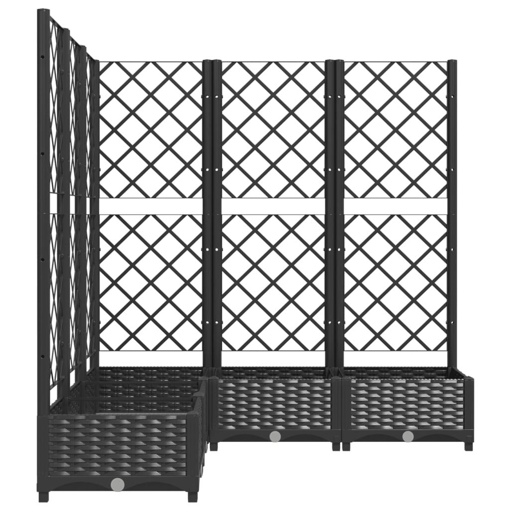 plantekasse med espalier 120x120x121,5 cm PP sort
