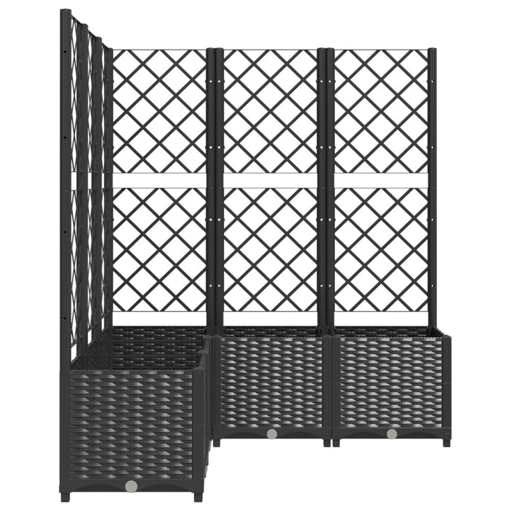 plantekasse med espalier 120x120x136 cm PP sort