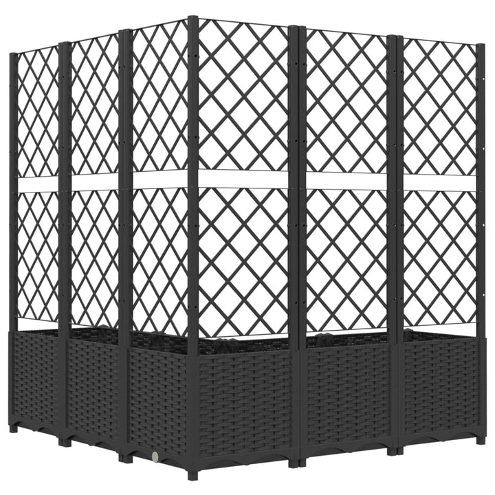 plantekasse med espalier 120x120x136 cm PP sort