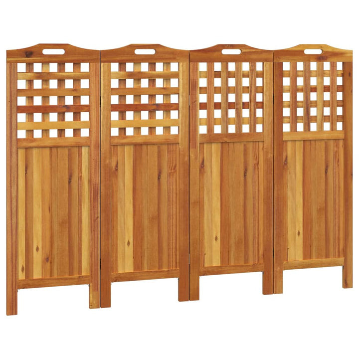 4-panels rumdeler 162x2x115 cm massivt akacietræ