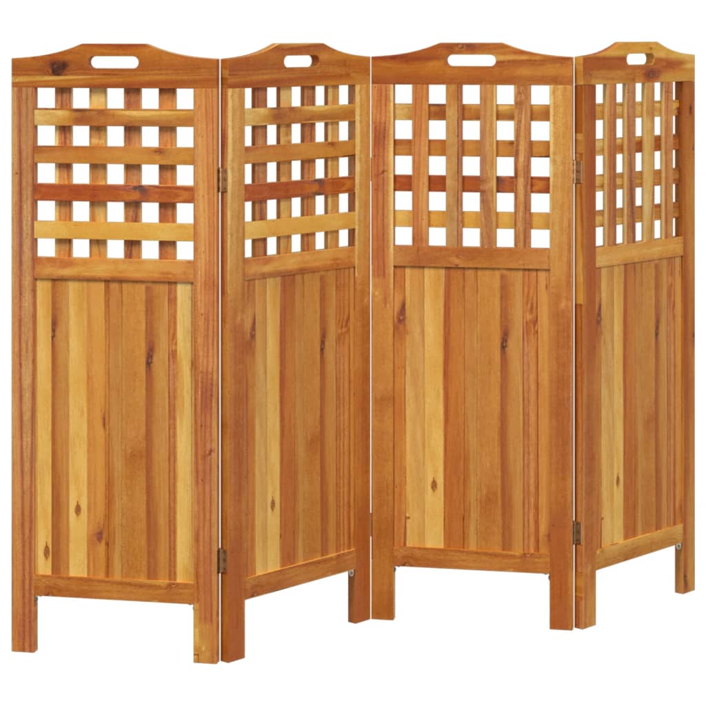 4-panels rumdeler 162x2x115 cm massivt akacietræ