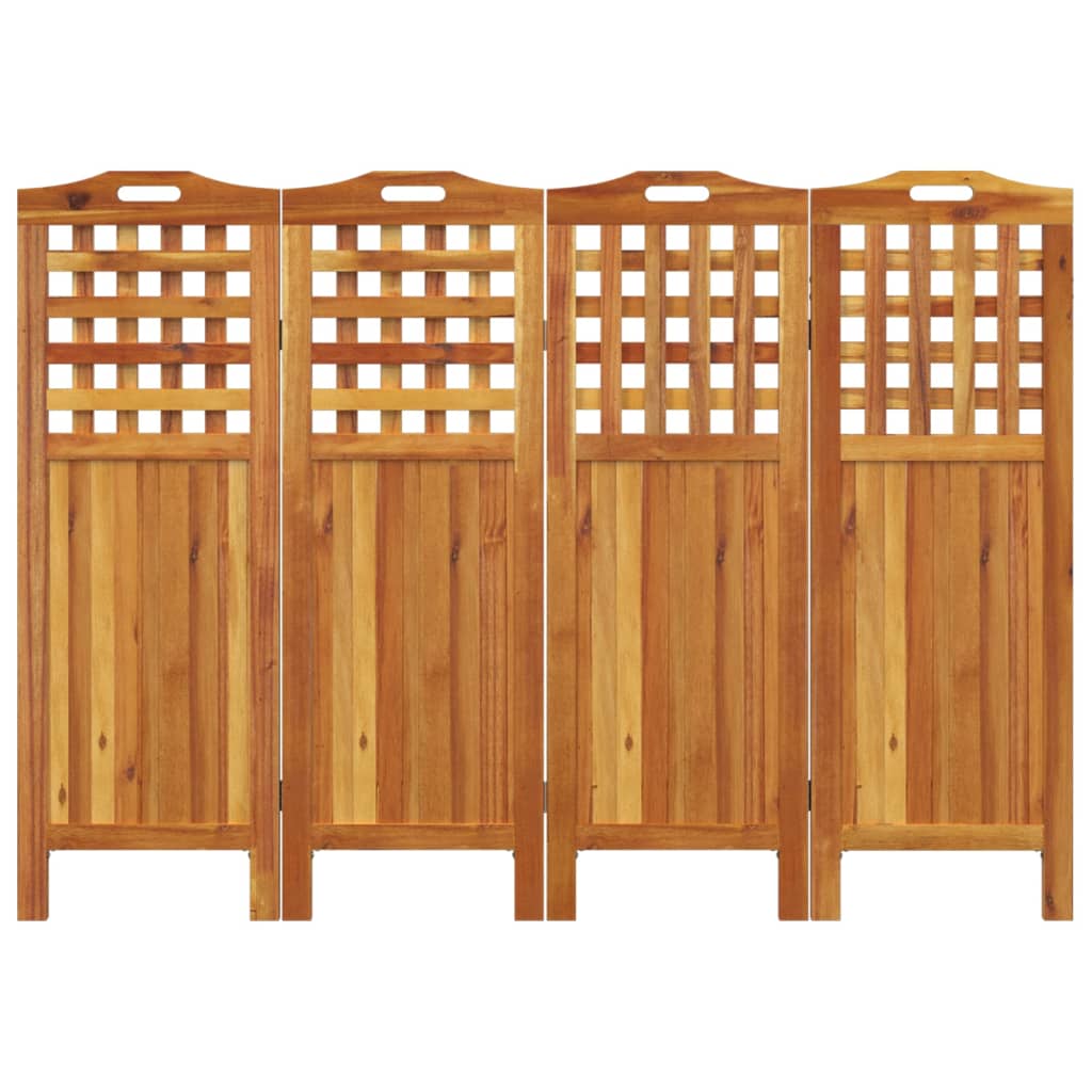4-panels rumdeler 162x2x115 cm massivt akacietræ