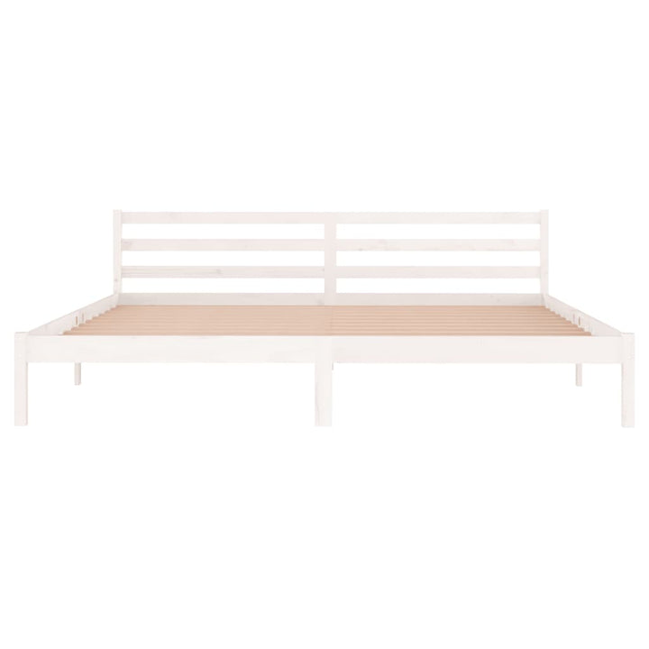 sengeramme 200x200 cm massivt fyrretræ hvid