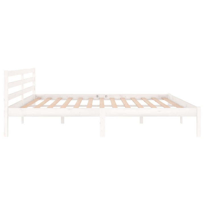 sengeramme 200x200 cm massivt fyrretræ hvid