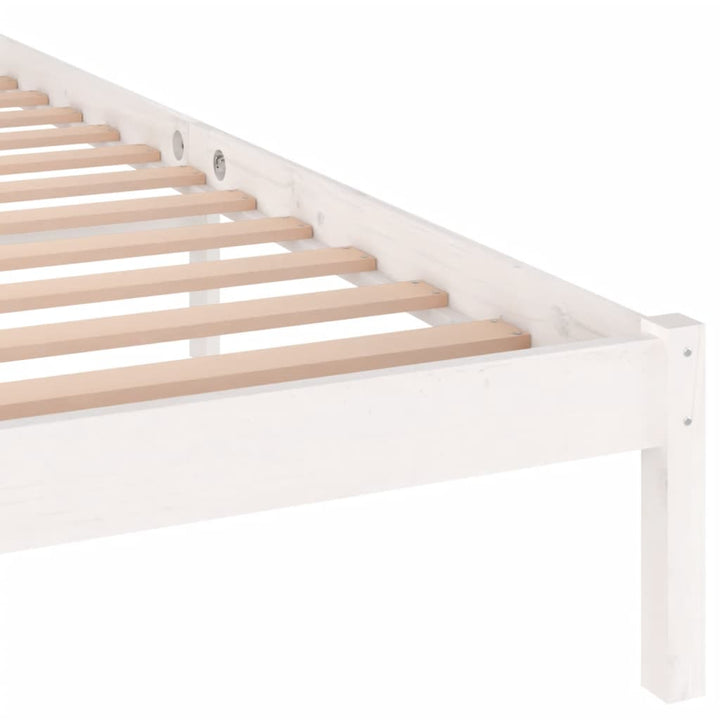 sengeramme 200x200 cm massivt fyrretræ hvid