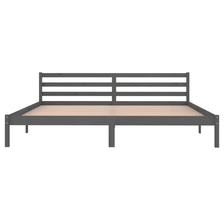 sengeramme 200x200 cm massivt fyrretræ grå