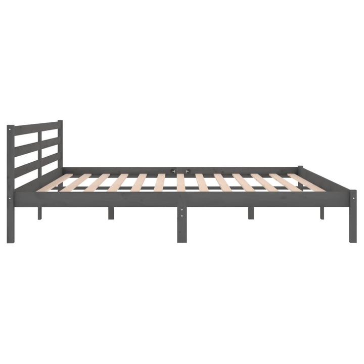 sengeramme 200x200 cm massivt fyrretræ grå