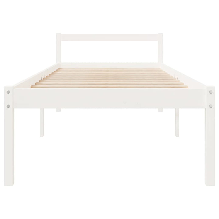 seniorseng 75x190 cm enkeltseng massivt fyrretræ hvid