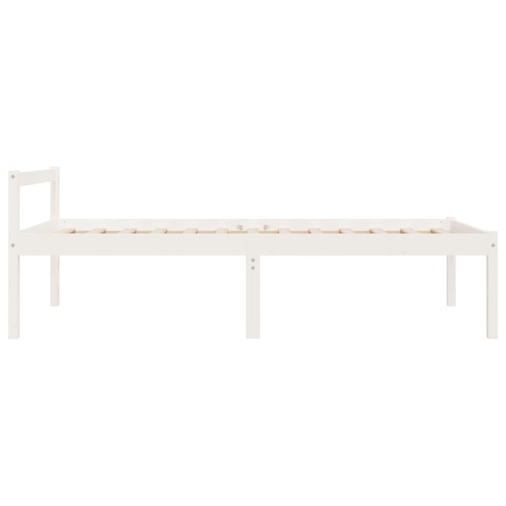 seniorseng 75x190 cm enkeltseng massivt fyrretræ hvid