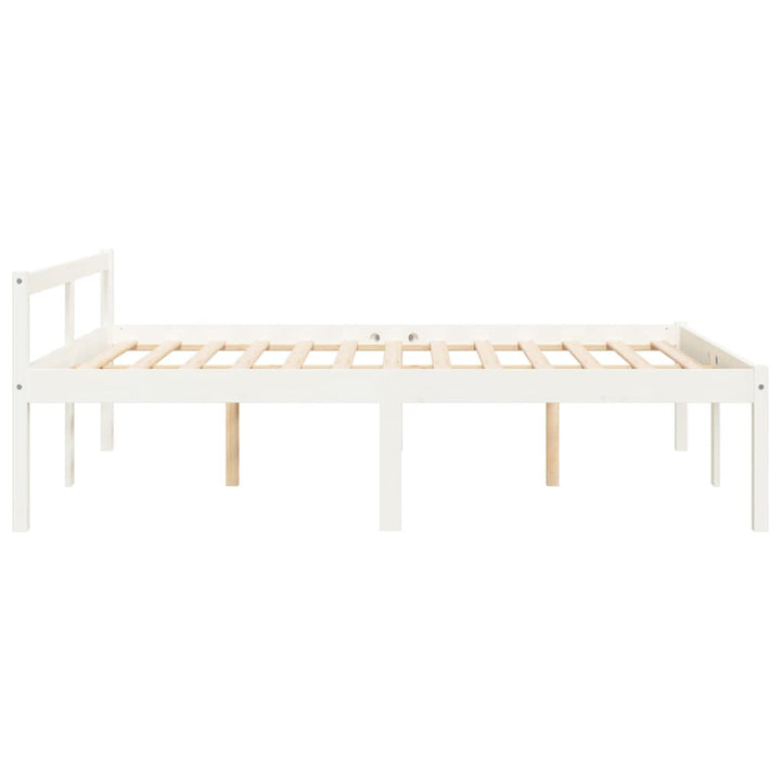 seniorseng 120x190 cm dobbeltseng massivt fyrretræ hvid