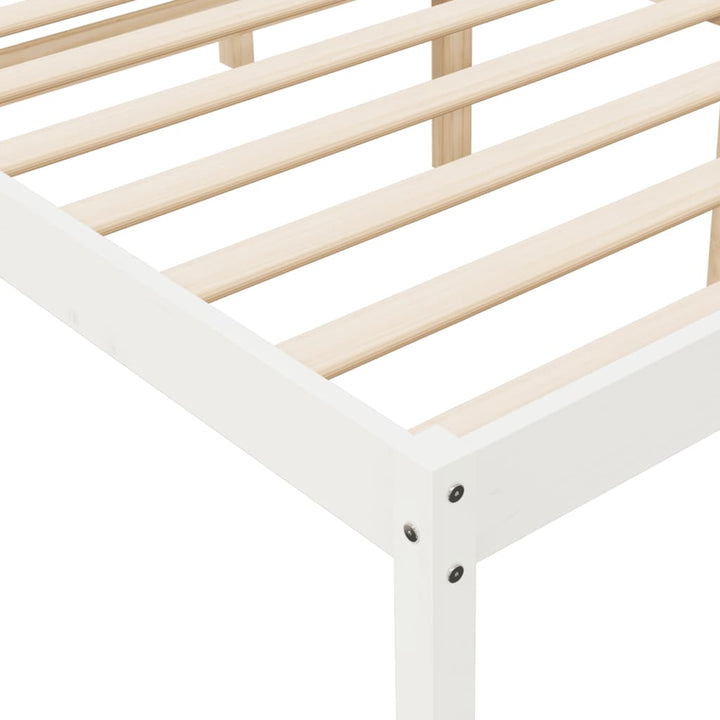 seniorseng 120x190 cm dobbeltseng massivt fyrretræ hvid