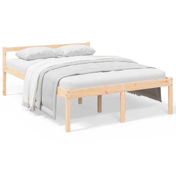 seniorseng 135x190 cm dobbeltseng massivt fyrretræ