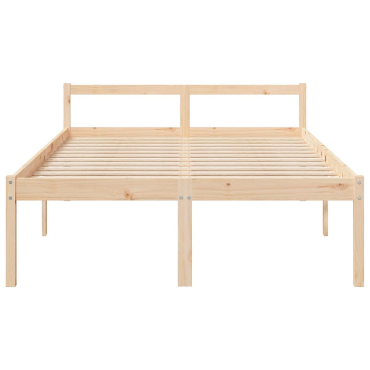 seniorseng 135x190 cm dobbeltseng massivt fyrretræ