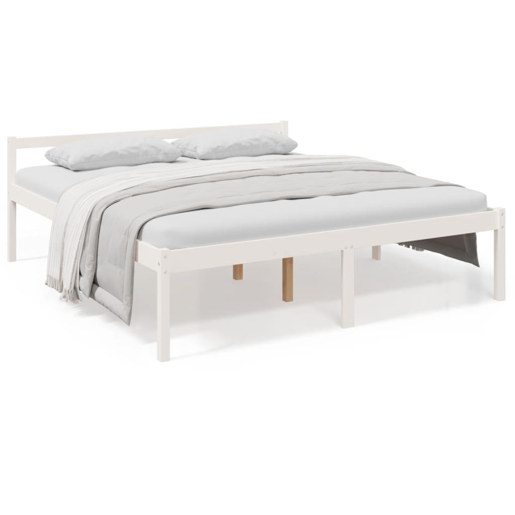 seniorseng 180x200 cm super kingsize massivt fyrretræ hvid