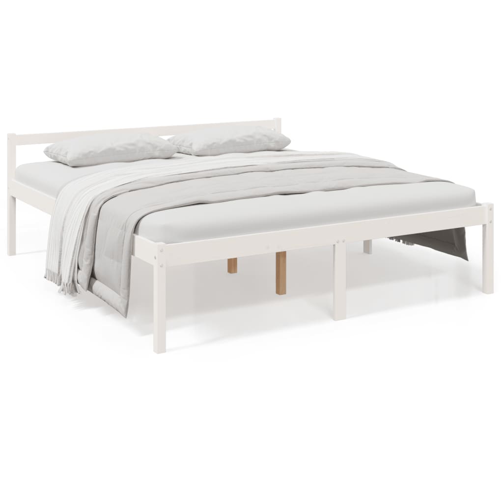 seniorseng 200x200 cm massivt fyrretræ hvid