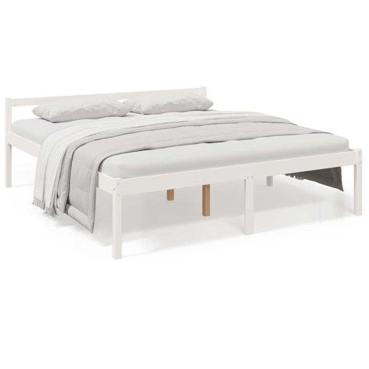 seniorseng 200x200 cm massivt fyrretræ hvid