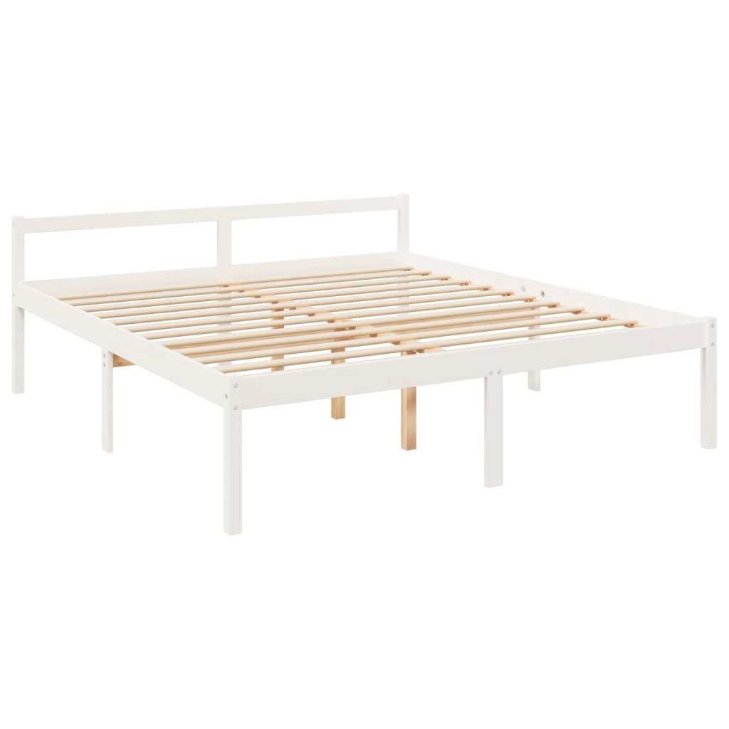 seniorseng 200x200 cm massivt fyrretræ hvid