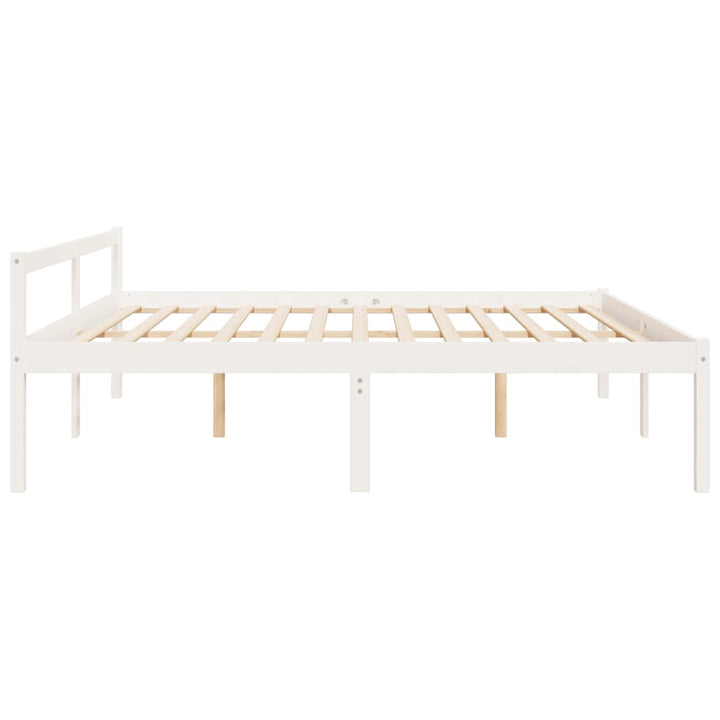 seniorseng 200x200 cm massivt fyrretræ hvid