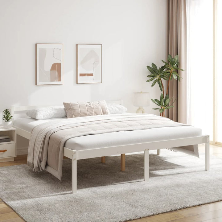 seniorseng 200x200 cm massivt fyrretræ hvid
