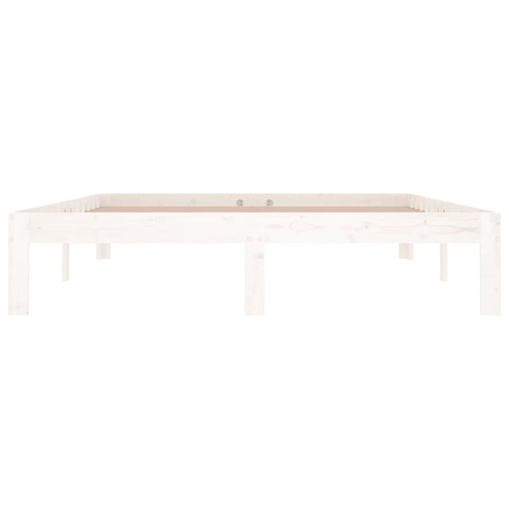 sengeramme 140x190 cm massivt fyrretræ hvid