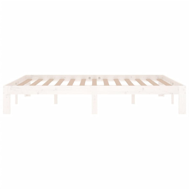 sengeramme 140x190 cm massivt fyrretræ hvid