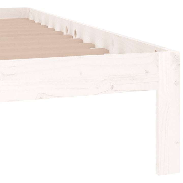 sengeramme 140x190 cm massivt fyrretræ hvid