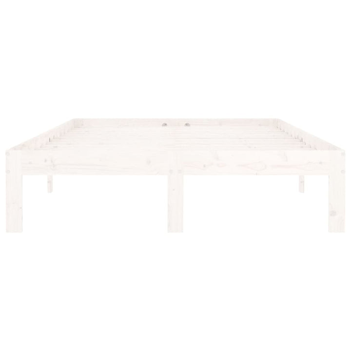 sengeramme 120x200 cm massivt fyrretræ hvid