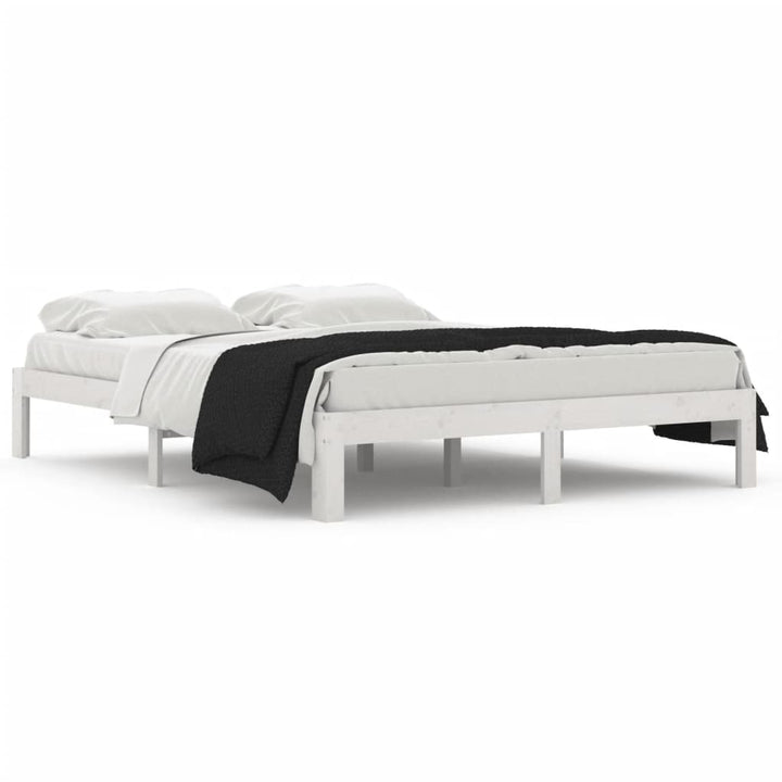 sengeramme 150x200 cm King Size massivt fyrretræ hvid