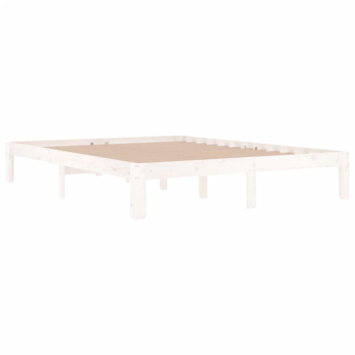 sengeramme 150x200 cm King Size massivt fyrretræ hvid