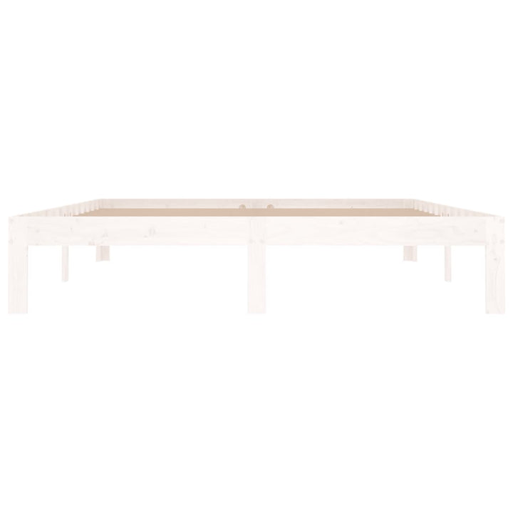 sengeramme 150x200 cm King Size massivt fyrretræ hvid