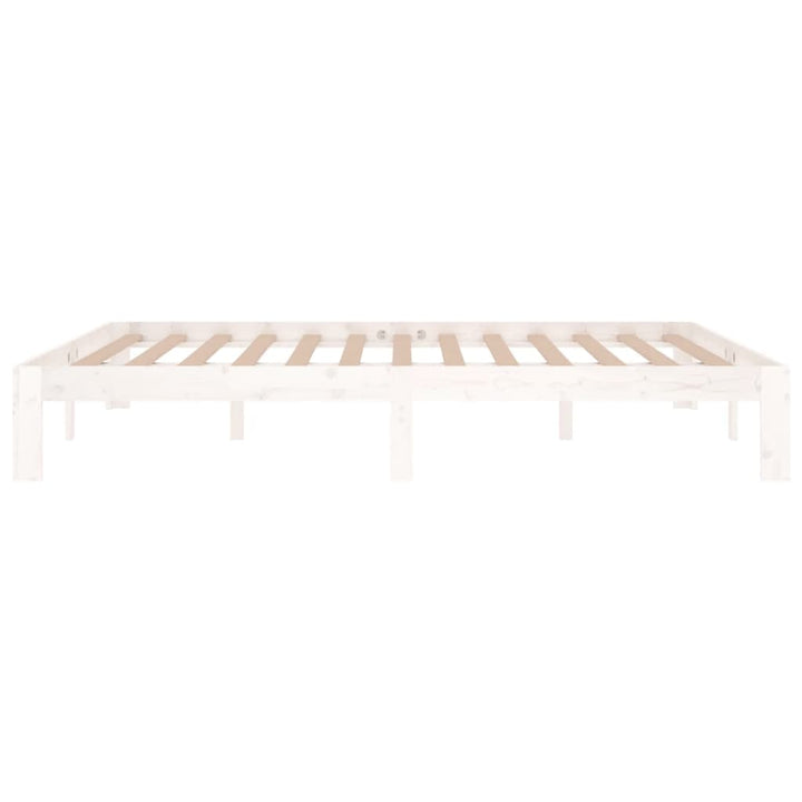 sengeramme 150x200 cm King Size massivt fyrretræ hvid
