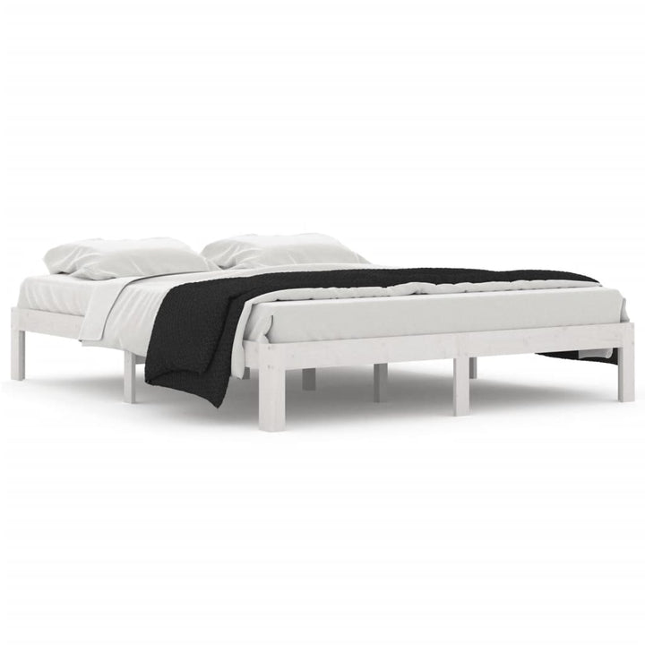 sengeramme 160x200 cm massivt fyrretræ hvid