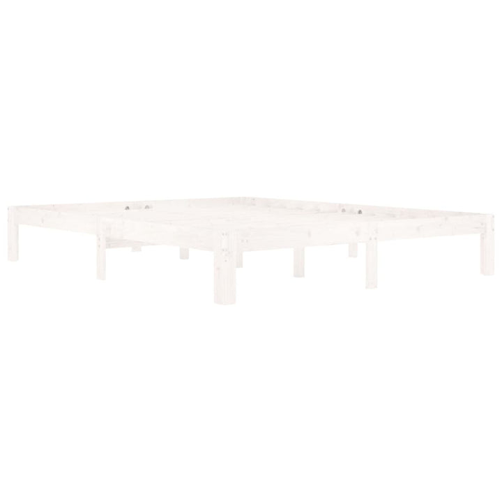 sengeramme 160x200 cm massivt fyrretræ hvid