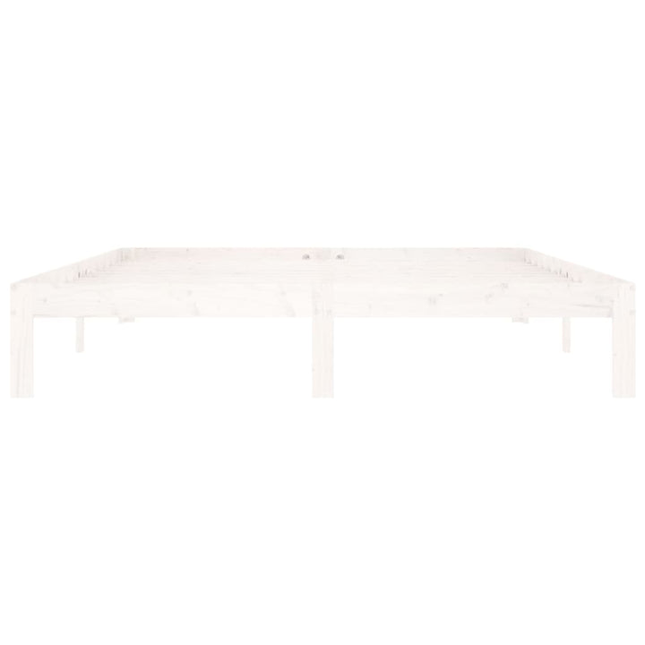 sengeramme 160x200 cm massivt fyrretræ hvid