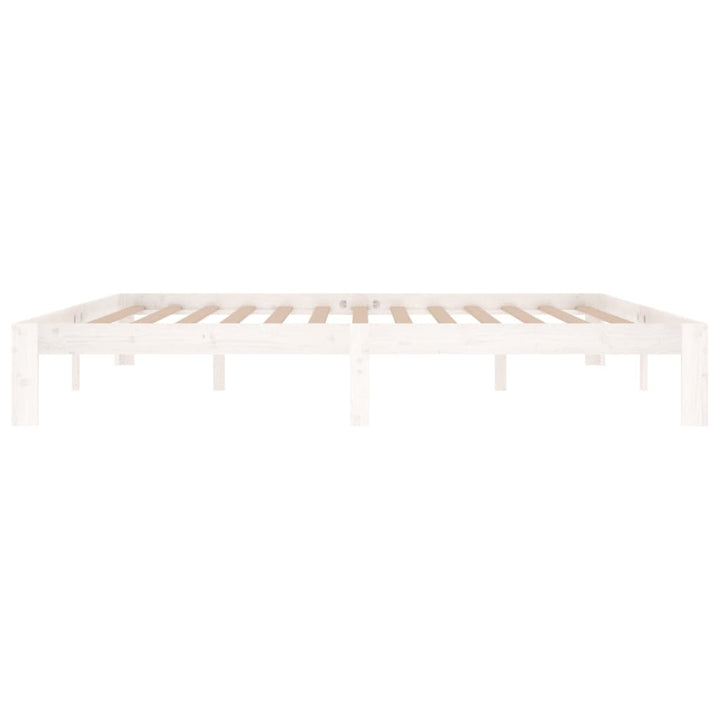 sengeramme 200x200 cm massivt fyrretræ hvid