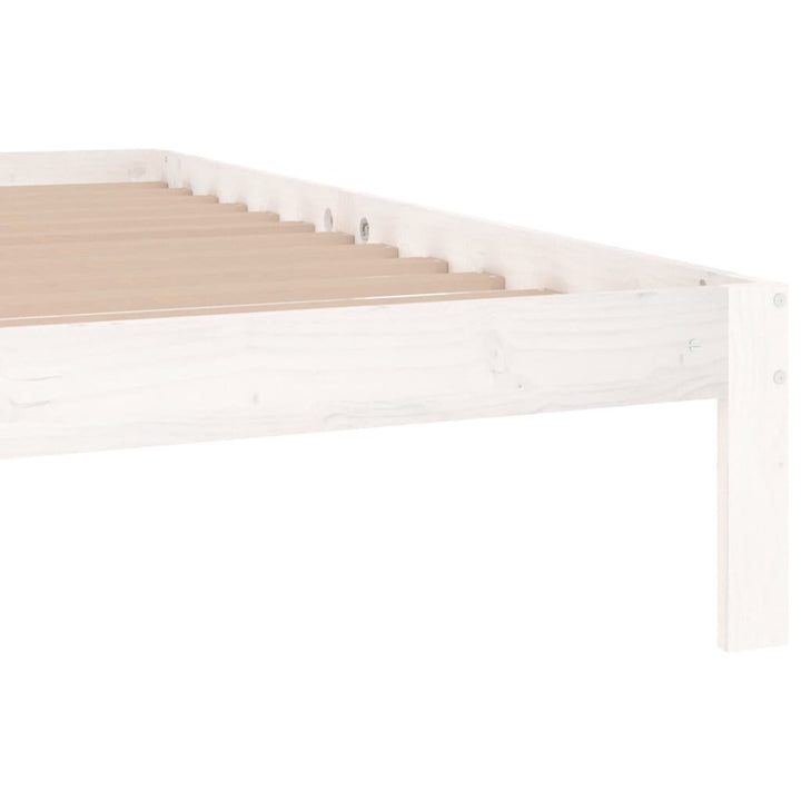 sengeramme 200x200 cm massivt fyrretræ hvid