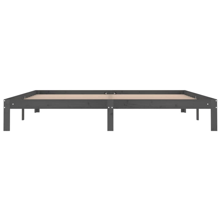 sengeramme 200x200 cm massivt fyrretræ grå