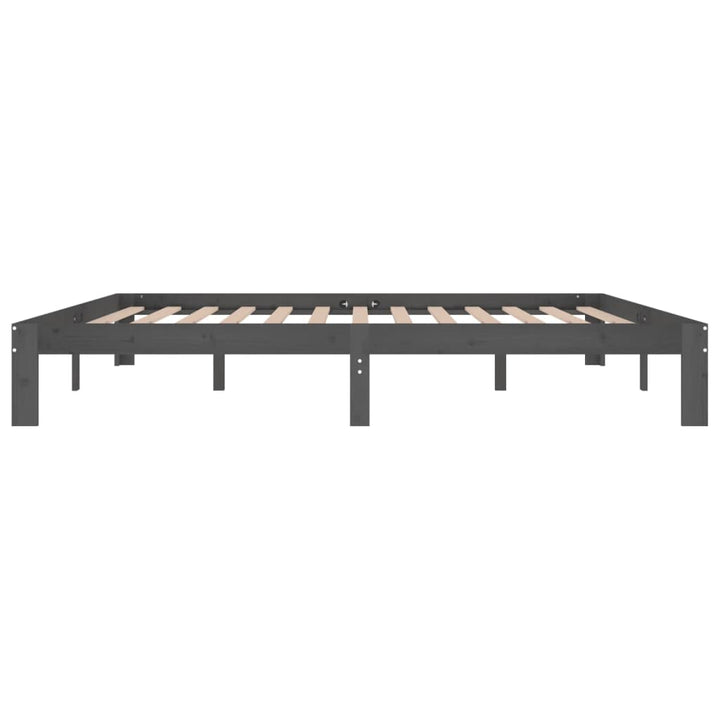 sengeramme 200x200 cm massivt fyrretræ grå