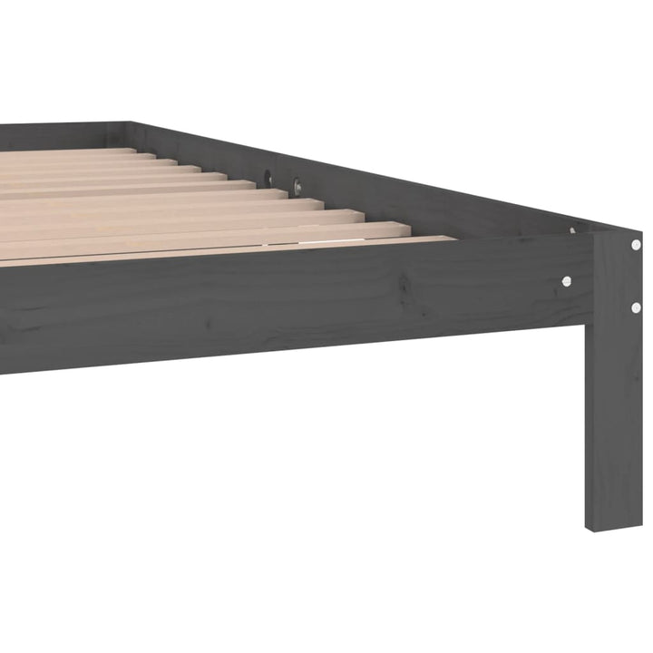 sengeramme 200x200 cm massivt fyrretræ grå