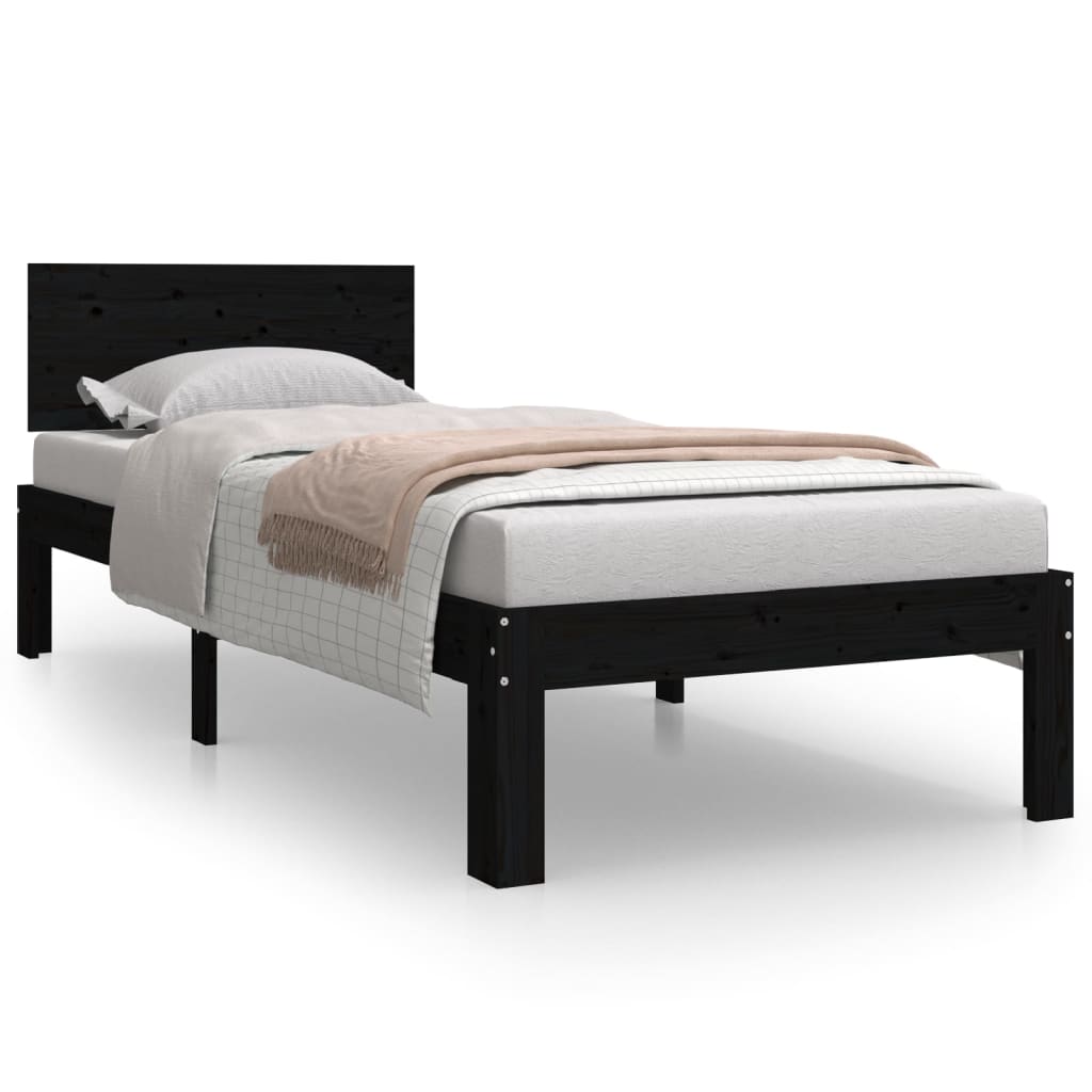 sengeramme 75x190 cm Small Single massivt træ sort