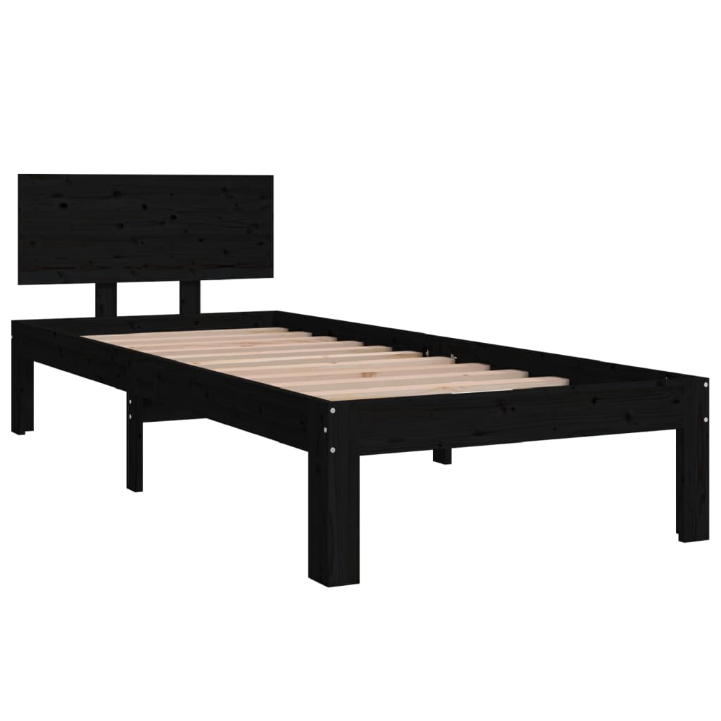 sengeramme 75x190 cm Small Single massivt træ sort