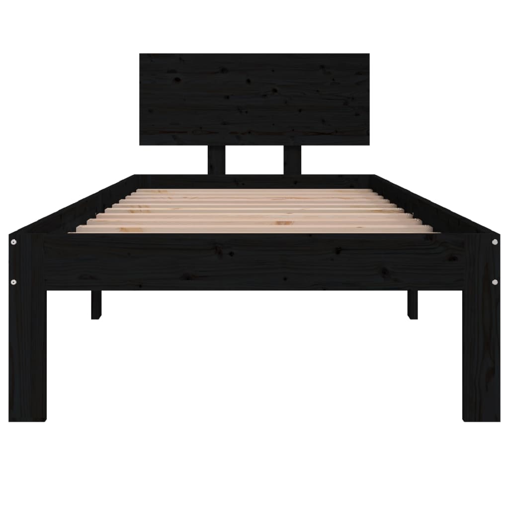 sengeramme 75x190 cm Small Single massivt træ sort