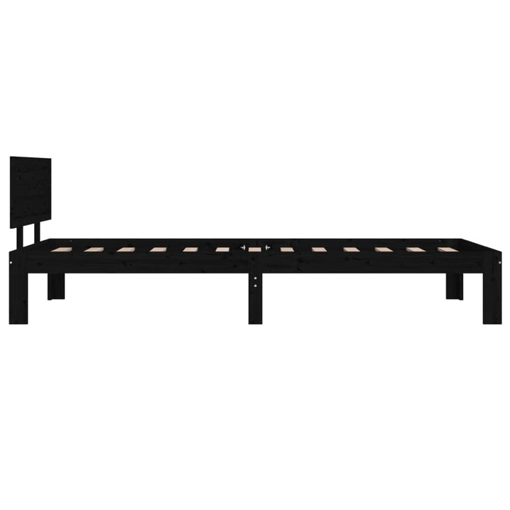 sengeramme 90x200 cm massivt fyrretræ sort