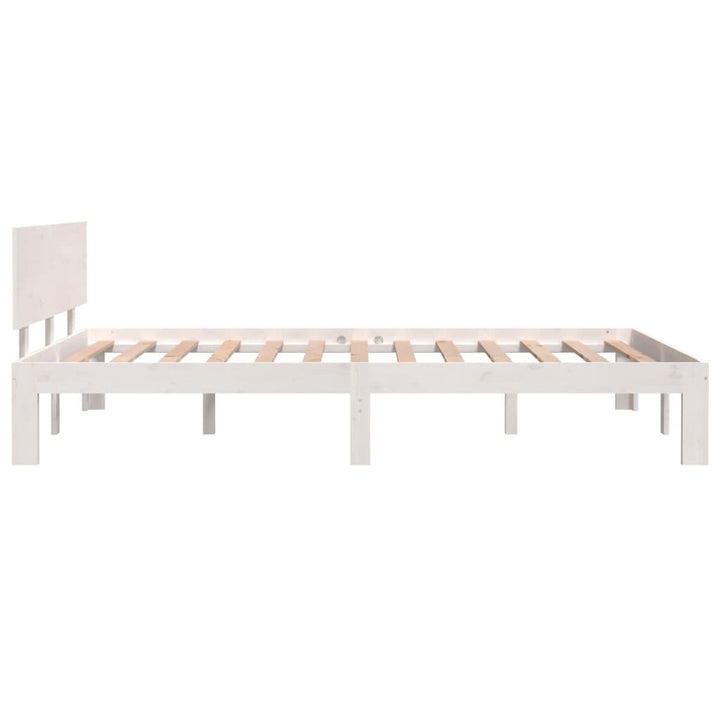 sengeramme 120x200 cm massivt fyrretræ hvid
